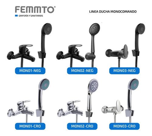 Ducha Canilla Monocomando Baño Metal Duchador Transferencia Cromado - Imagen 6
