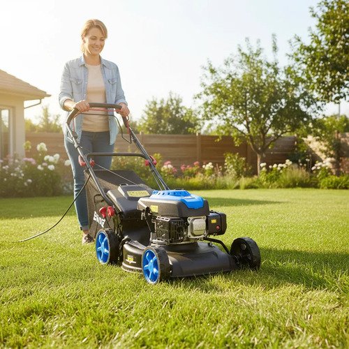 Cortadora De Cesped 4t Alpha-pro 4.5hp C/bolsa 55lt Autopr Azul - Imagen 3