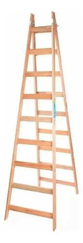 Escalera Tijera 8 Escalones Eucalipto Pintor Plegable 2.55m Madera - Imagen 4