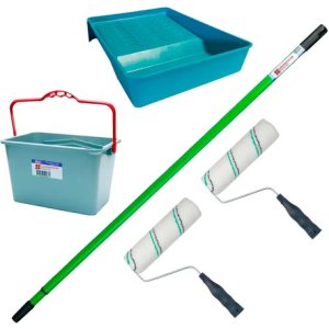 Kit Para Pintar 2 Rodillos + Balde + Bandeja + Extensible