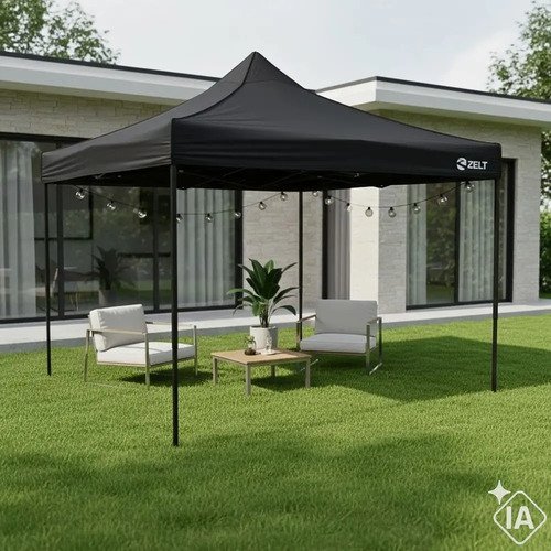 Carpa Para Carpa Plegable, 3 X 3 Pulgadas, Articulada Y Acordeón, Color Negro - Imagen 2