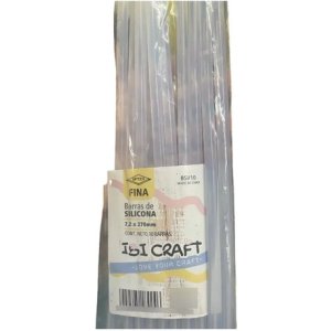 Silicona Barra Fina Ibi Craft Pack 10 Unidades 7.2mm X 27cm Blanco