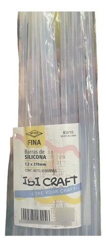 Silicona Barra Fina Ibi Craft Pack 10 Unidades 7.2mm X 27cm Blanco