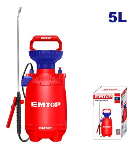 Pulverizador Rociador Emtop Espp30502 5 Litros 2,5 Bar Rojo - Imagen 2