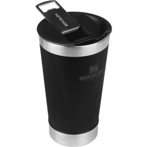 Vaso Stanley De Acero Inoxidable Para Frío, 473 Ml, Con Tapa Negro Liso