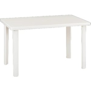 Mesa De Plastico 1.20 X 0.70 X 0.720 Pvc Reforzada P/ Jardin Patio Eventos Italiana Color Blanco