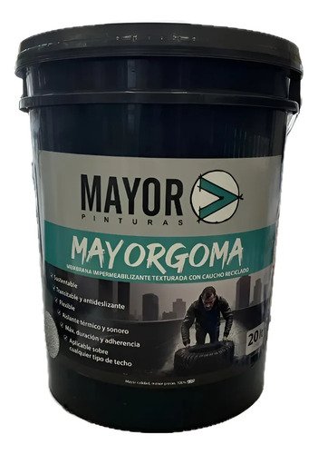 Impermeabilizante Mayor Membrana Caucho 20 Kg Techo Exterior Acabado Mate Color Rojo Colonial