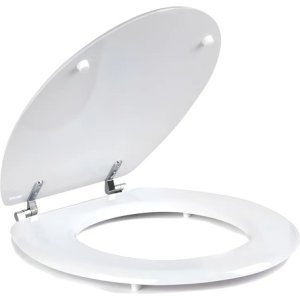 Asiento Tapa De Inodoro Blanca De Madera - Color Blanco
