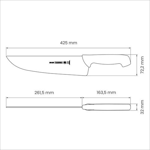 Cuchillo Cuchilla Cocina Profesional Master Tramontina 42,5 Cm Color Blanco - Imagen 6