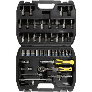 Juego Dados 1/4 Crossmaster Gtia De Por Vida 46 Piezas Tyt Negro Y Amarillo