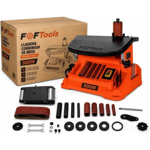 Lijadora De Rodillo Banda 500w De Mesa Combinada Oscilante Naranja 24