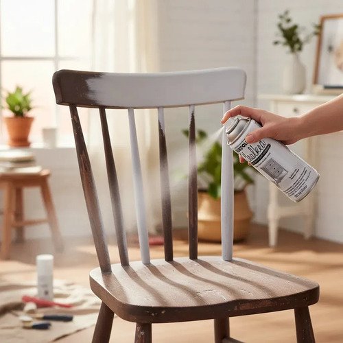 Pintura Aerosol Tizado Rust-oleum Blanco Lino Cerámica Madera 354ml Blanco Lino - Line White - Imagen 3