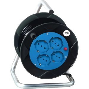 Alargue Carrete Enrollador 4 Tomas Vivion 30 Metros Azul