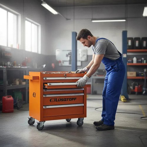 Carro Gabinete Porta Herramienta Lusqtoff Gml5-8 Profesional Color Naranja - Imagen 3