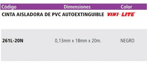 Cinta Aislante Vini Lite Mate Negra De Pvc De 10 M Negro - Imagen 3