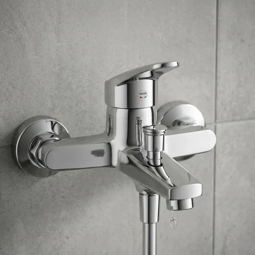 Grifería Monocomando Para Baño Cromada Montaje De Pared 15cm Gris Cromado - Imagen 9