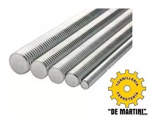 Varilla Roscada Galvanizada 3/8'' - 10 Mts 60tuerca 160 Ard Plateado - Imagen 2