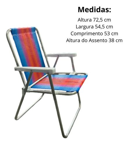 Silla De Playa Para Piscina Mor High De Nailon Y Aluminio De 110 Kg, Color Azul/naranja