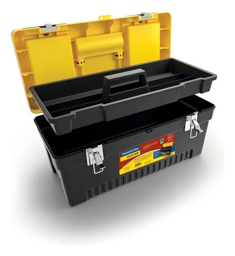 Caja De Herramientas Tramontina 43803020 De Plástico 24cm X 50.8cm X 24cm Negra Y Amarilla Negro/amarillo - Imagen 3