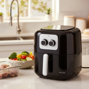 Freidora Sin Aceite Cuori Rafaella 7lts 1700w Con Timer Negro