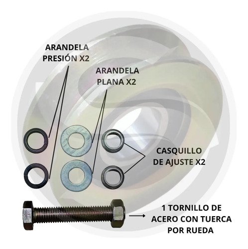 Rueda Para Portón Corredizo V 48mm Con Ruleman 2 Unidades - Imagen 4