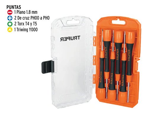 Juego Destornillador Precision Joyero Truper 6 Pz. Joy-6 - Imagen 3