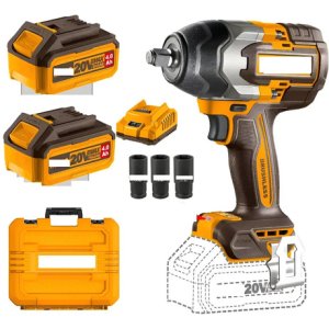 Llave De Impacto Tyt 20v, 800 N/m, 2 Baterias 4.0ah. Tyt Amarillo 50