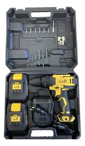 Mecha Taladro Atornillador 18v Industrial Maletin2 Bat Litio Azul Marino 50hh