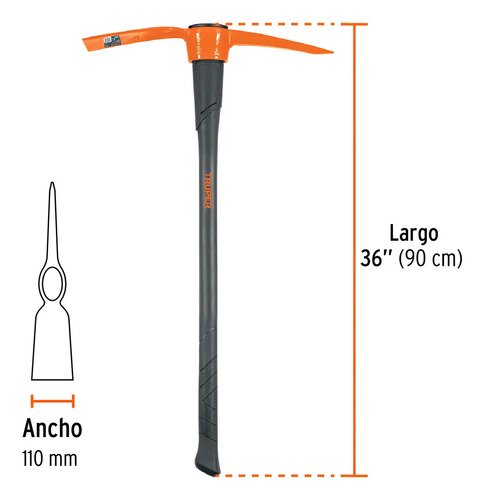 Pico Punta Y Pala 5lbs Con Cabo Fibra De Vidrio Truper Tp-5m - Imagen 6