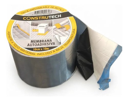 Membrana Adhesivo De Butilo 10cm Ancho Por Metros Construtech Plateado - Imagen 5