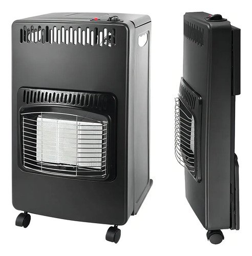 Estufa A Gas More Negro Plegable Segura 3 Paneles Ruedas Válvula Y Manguera - Imagen 3