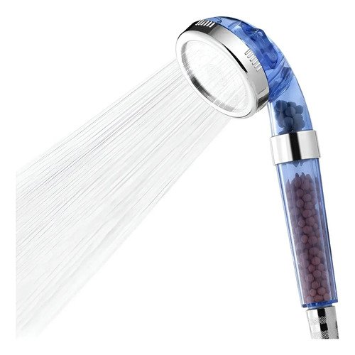 Ducha Duchero Teléfono Filtro Piedras Volcánicas 3 Funciones Azul Mate