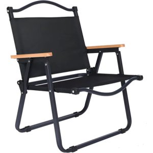 Silla Reposera Plegable De Lona Y Aluminio Portatil Playera Color Negro