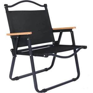 Silla Reposera Plegable De Lona Y Aluminio Portatil Playera Color Negro