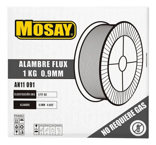 Soldadura Alambre Mig Flux Sin Gas 0.9 Mm 1 Kg Mosay Blanco - Imagen 3
