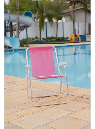 Sillón Sannet High Beach Kit 3, Silla De Piscina De Aluminio Rosa - Imagen 3