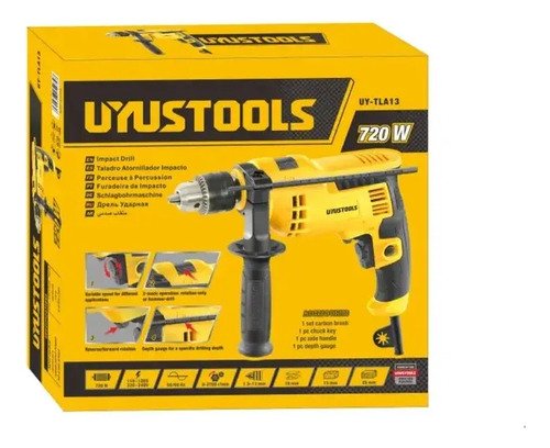 Taladro Impacto 13mm 720w 220v Uyustools En Caja - Tyt Amarillo 50/60 - Imagen 3