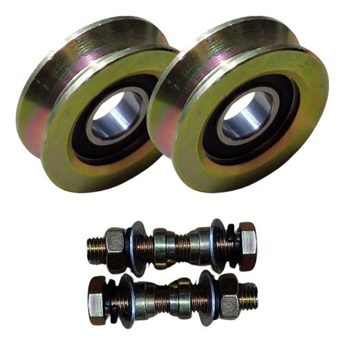 Rueda Para Portón Corredizo V 48mm Con Ruleman 2 Unidades - Imagen 2
