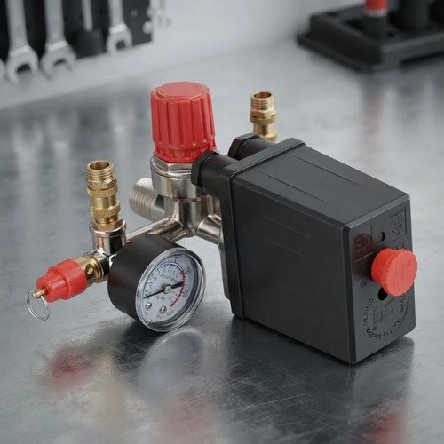 Base T Presostato Regulador Interruptor Compresor C/ Relojes Amarillo 3.000 Monofásica - Imagen 3