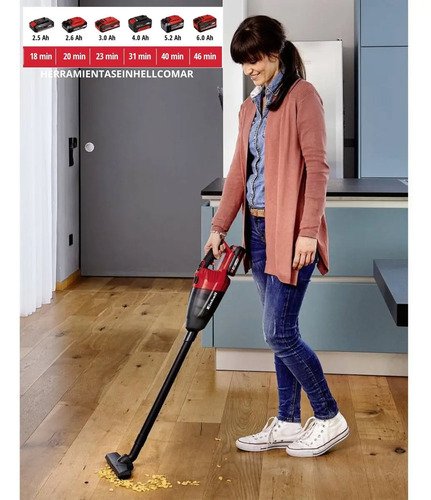 Aspiradora Inalámbrica De Mano Einhell Power X-change Te-vc 18 Li - Solo 540ml Roja Y Negra Rojo/negro - Imagen 8