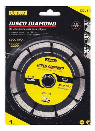 Disco Diamantado 4-1/2 Electroimporta Uyustools Mármol Cerámica Granito 115mm Amarillo