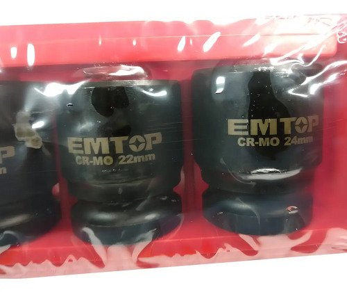 Set Dados Para Llave De Impacto Emtop 1/2'' Con 10 Piezas (10 - 24 Mm) - Imagen 6