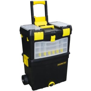 Caja De Herramientas Crossmaster 9931052 De Plástico Con Ruedas 47cm X 54cm X 63cm Negra Y Amarilla Negro/amarillo