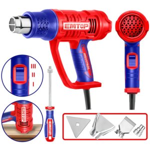 Pistola De Calor 2000w Con Accesorios Emtop Color Rojo