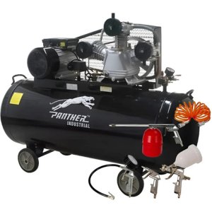 Compresor De Aire A Correa Panther 4hp 200l + Kit - Amarillo