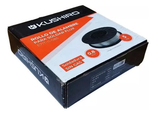 Alambre Para Soldar Sin Gas Flux 0.8mm Rollo 5kg Mig Kushiro Plateado - Imagen 2