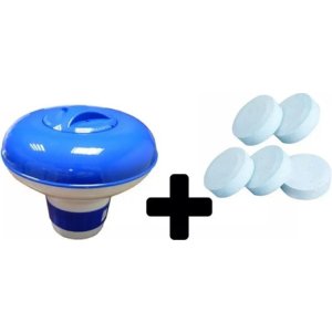 Boya De Plástico Grande Goldex + Tarro X 5 Pastillas Cloro Blanco Con Azul