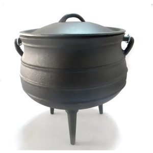 Olla De Hierro Fundido 3 Patas + Tapa -  3 Lts Negro