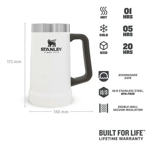 Vaso Térmico Stanley Adventure Chop Liso Color Polar 709ml - Imagen 5