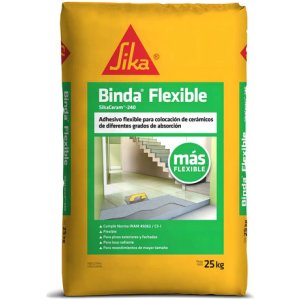 Adhesivo Para Cerámicas Sika Binda Flexible 25kg Color Gris